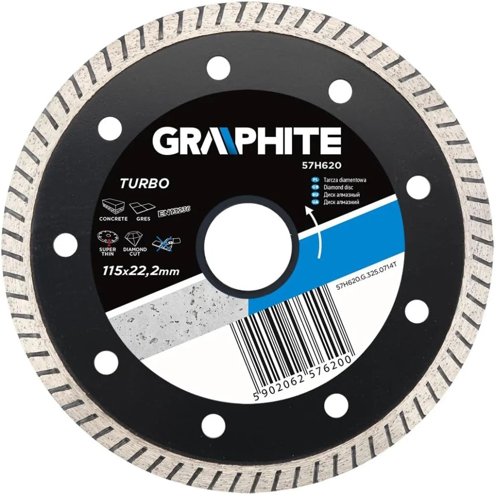 Topex 57h620 disco diamantato, 1 115 22,2 mm, turbo, super fine