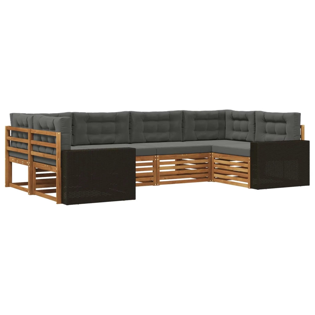 Set di divani da esterno 6 pz Naturale e Antracite 3383785