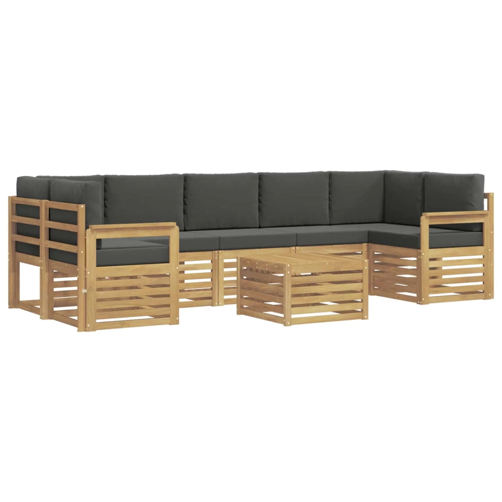 Set di divani da esterno 8 pcs Bianco e Antracite Poliestere