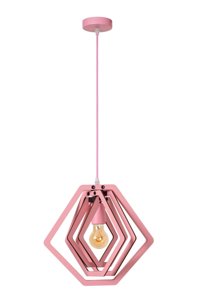 Lampada a sospensione MAURO rosa geometrica E27 Lucide