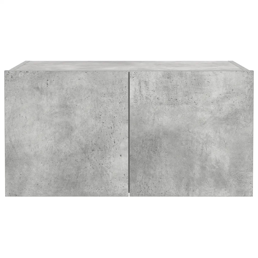 Mobile TV a Parete con Luci LED Grigio Cemento 60x35x31 cm 837273
