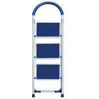 Scala Scaletta Pieghevole 3 Gradini Antiscivolo Sgabello Scaletto Acciaio Blu