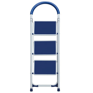 Scala Scaletta Pieghevole 3 Gradini Antiscivolo Sgabello Scaletto Acciaio Blu