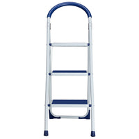 Scala Scaletta Pieghevole 3 Gradini Antiscivolo Sgabello Scaletto Acciaio Blu