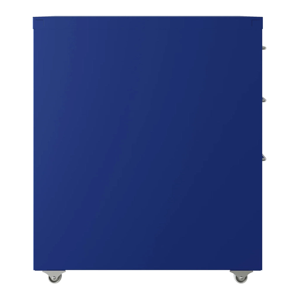 Mobiletto per ufficio mobile contenitore su ruote acciaio 48 x 28 x 41 cm blu 03_0009117