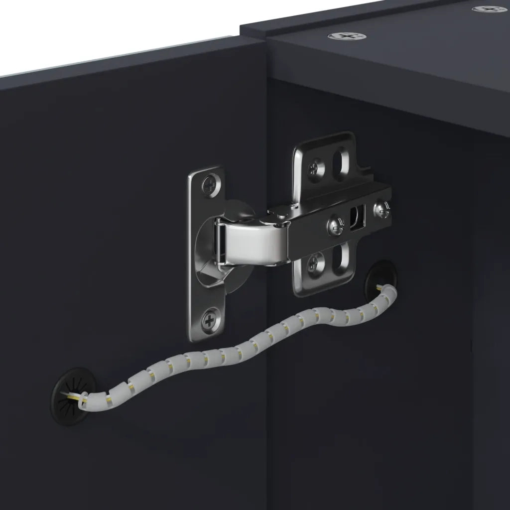 Armadietto Bagno con Specchio e LED-Mobile bagno con specchio Grigio 60x13x52 cm