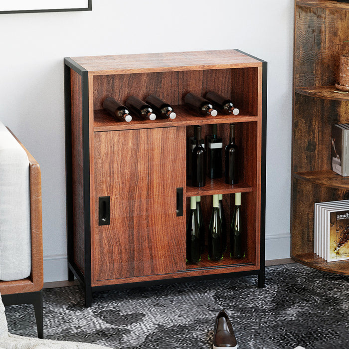 Mobile Mobiletto Basso Libreria Design Moderno 2 Ante Scorrevole e 3 Ripiani