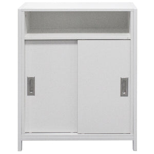 Mobile Mobiletto Basso Libreria Moderno 2 Ante Scorrevole e 3 Ripiani Bianco