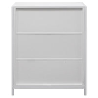 Mobile Mobiletto Basso Libreria Moderno 2 Ante Scorrevole e 3 Ripiani Bianco