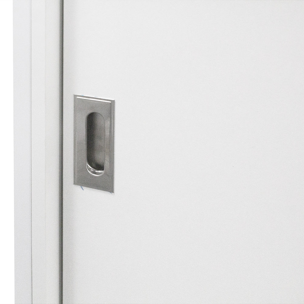 Mobile Mobiletto Basso Libreria Moderno 2 Ante Scorrevole e 3 Ripiani Bianco