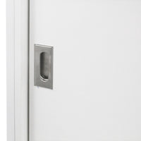 Mobile Mobiletto Basso Libreria Moderno 2 Ante Scorrevole e 3 Ripiani Bianco