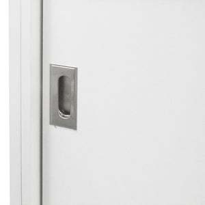 Mobile Mobiletto Basso Libreria Moderno 2 Ante Scorrevole e 3 Ripiani Bianco