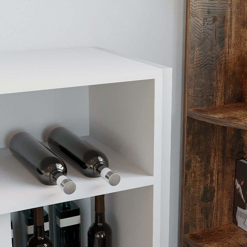 Mobile Mobiletto Basso Libreria Moderno 2 Ante Scorrevole e 3 Ripiani Bianco