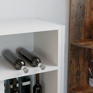 Mobile Mobiletto Basso Libreria Moderno 2 Ante Scorrevole e 3 Ripiani Bianco