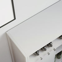 Mobile Mobiletto Basso Libreria Moderno 2 Ante Scorrevole e 3 Ripiani Bianco