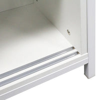 Mobile Mobiletto Basso Libreria Moderno 2 Ante Scorrevole e 3 Ripiani Bianco