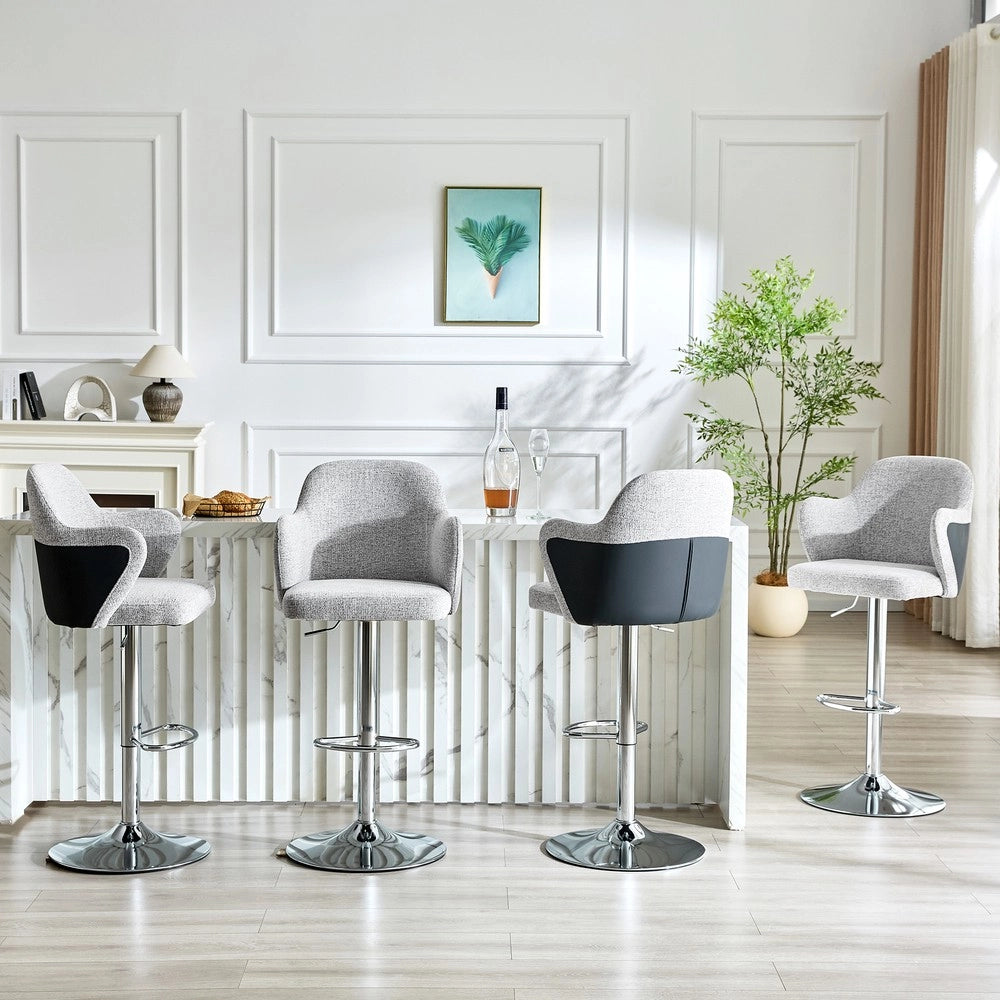 Set 2 Sgabelli da Bar Regolabili con Braccioli Girevoli ¨C MINIMAL ¨C Imbottiti, Moderni