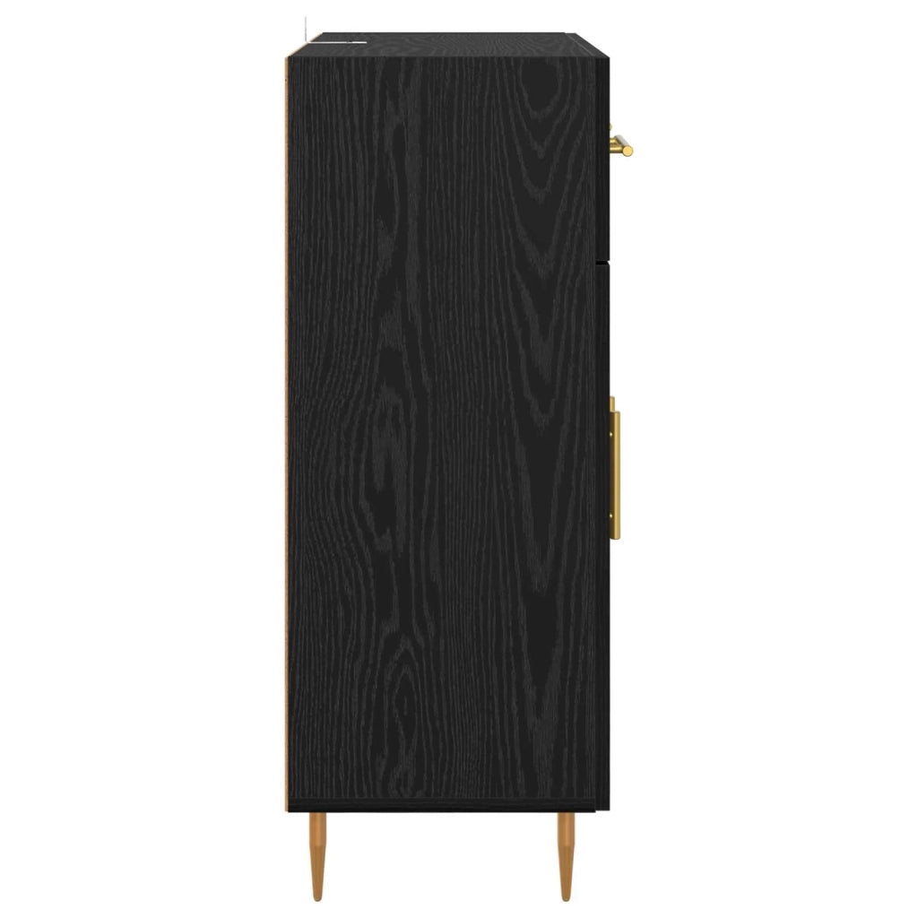 Credenza | Madia | Buffet da pranzo | Armadio da pranzo Rovere Nero 69,5 x 34 x 90 cm Legno multistrato