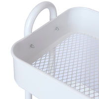 Carrello da Cucina 3 Ripiani con Ruote e 3 Cesti Portaoggetti46x40x84cm Bianco