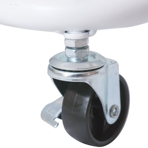 Carrello da Cucina 3 Ripiani con Ruote e 3 Cesti Portaoggetti46x40x84cm Bianco