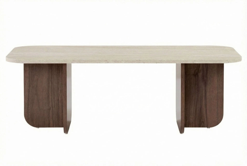 Tavolino in legno "Akira" - 120 x 60 x 41 cm - Travertino