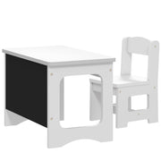 Set Tavolo e Sedia per Bambini 3-6 Anni con Piano Reversibile in Legno Bianco
