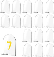 Tavoli numerati in vetro acrilico, 20 pezzi, fogli di vetro acrilico, segnali da tavolo in vetro acrilico trasparente, segnali arcuati in vetro acrilico per stand di matrimoni, segnali curvi per feste