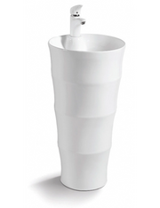 ELYSEE lavello totem rotondo 1 foro 83x42x42 cm in porcellana