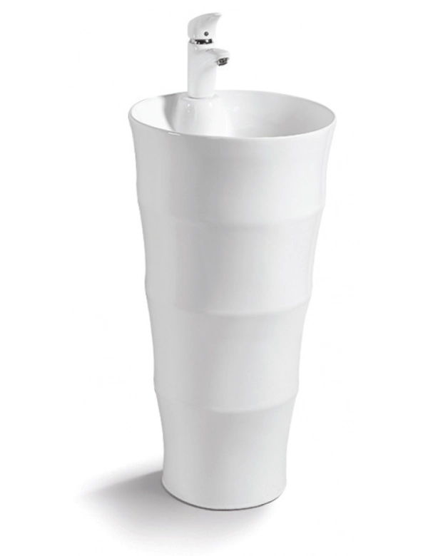 ELYSEE lavello totem rotondo 1 foro 83x42x42 cm in porcellana