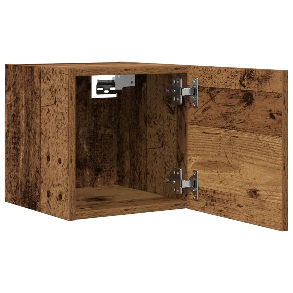 Armadietti TV Montati a Parete Legno Antico 30,5x30x30 cm