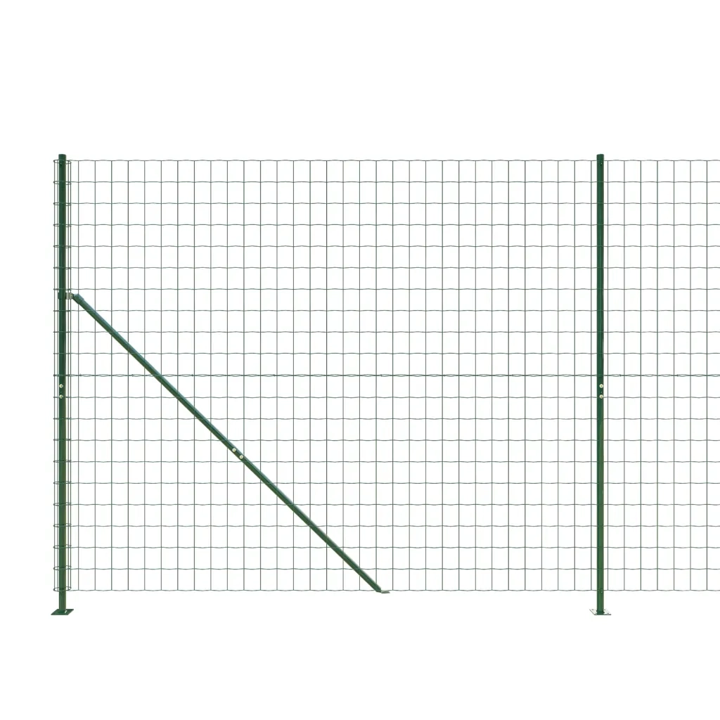 Recinzione Metallica con Flangia Verde 1,6x10 m 154164