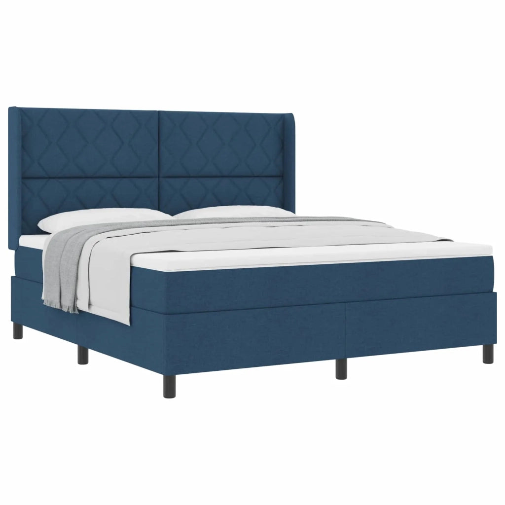 Letto a molle con testiera Blu 180 x 200 cm Tessuto 3340647
