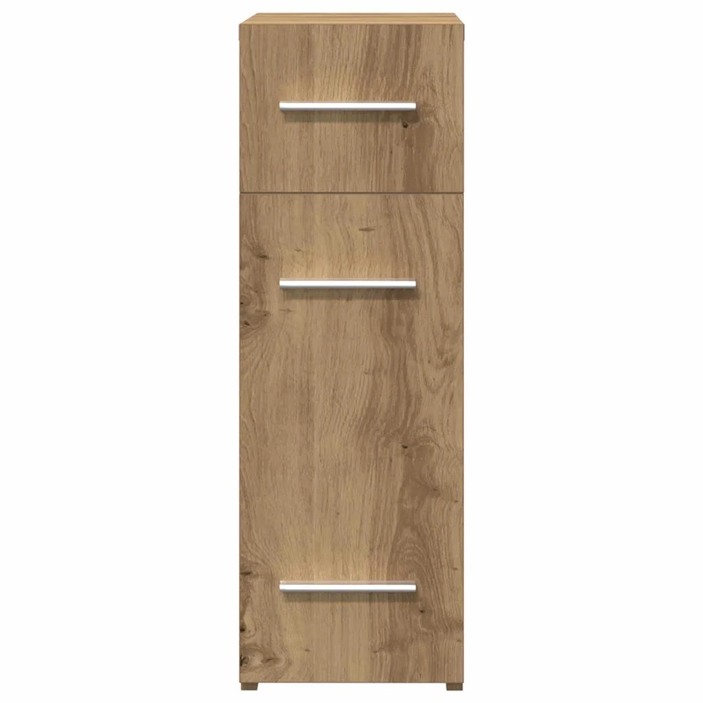 Mobiletto da farmacia dal design moderno per sala da pranzo 20 x 45 x 60 cm con 3 cassetti in legno di rovere ingegnerizzato realizzato artigianalmente 02_0051904