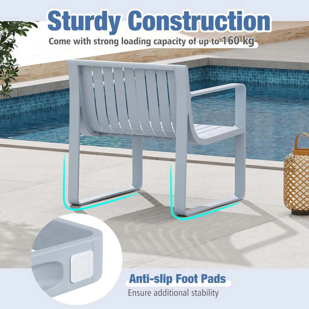 Set di mobili da giardino resistente alle intemperie, set di mobili da balcone in polipropilene, per balcone, mobili da giardino con tavolo, mobili da terrazza, per esterni, balcone, set