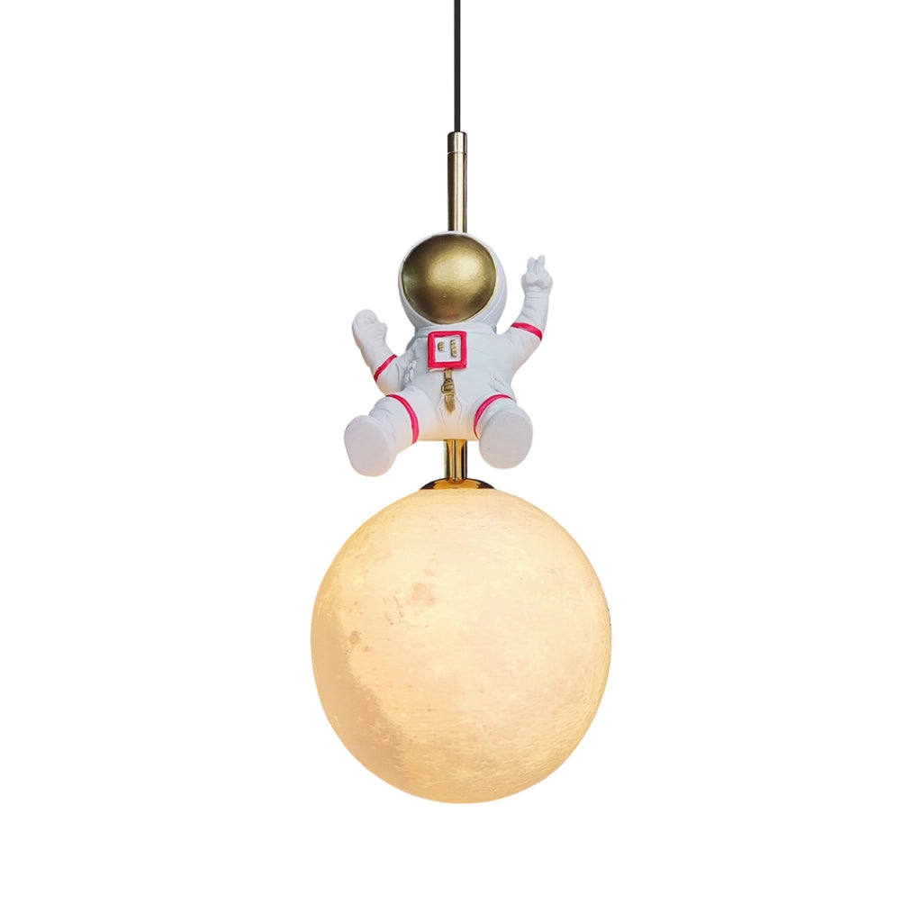 Lampada sospesa Astronauta bianco oro E27 60W Milagro