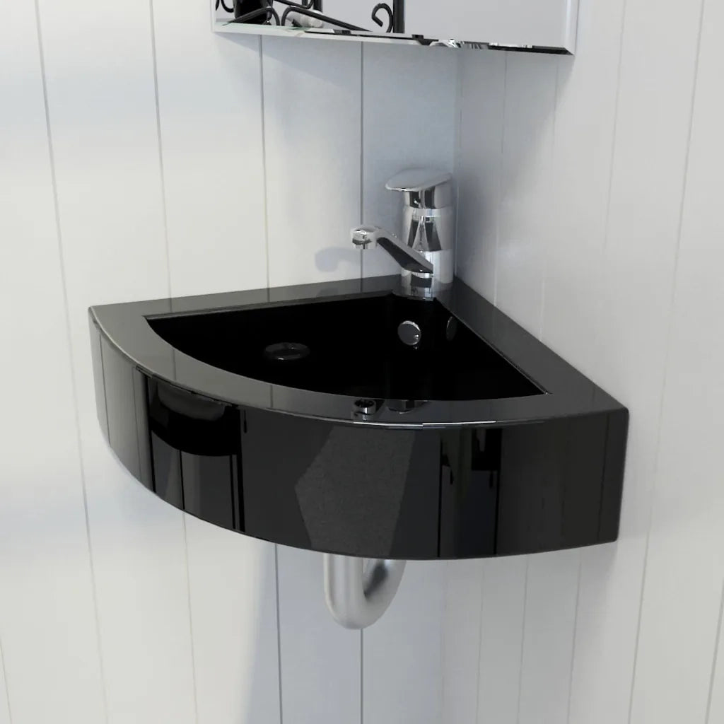 Lavandino con Troppopieno 45x32x12,5 cm Nero cod mxl 42822