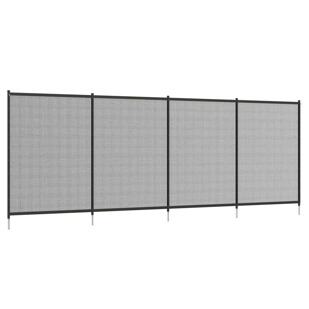 Recinzione di sicurezza per piscina 365x126 cm, set 4 pannelli in alluminio e rete Texteline nera