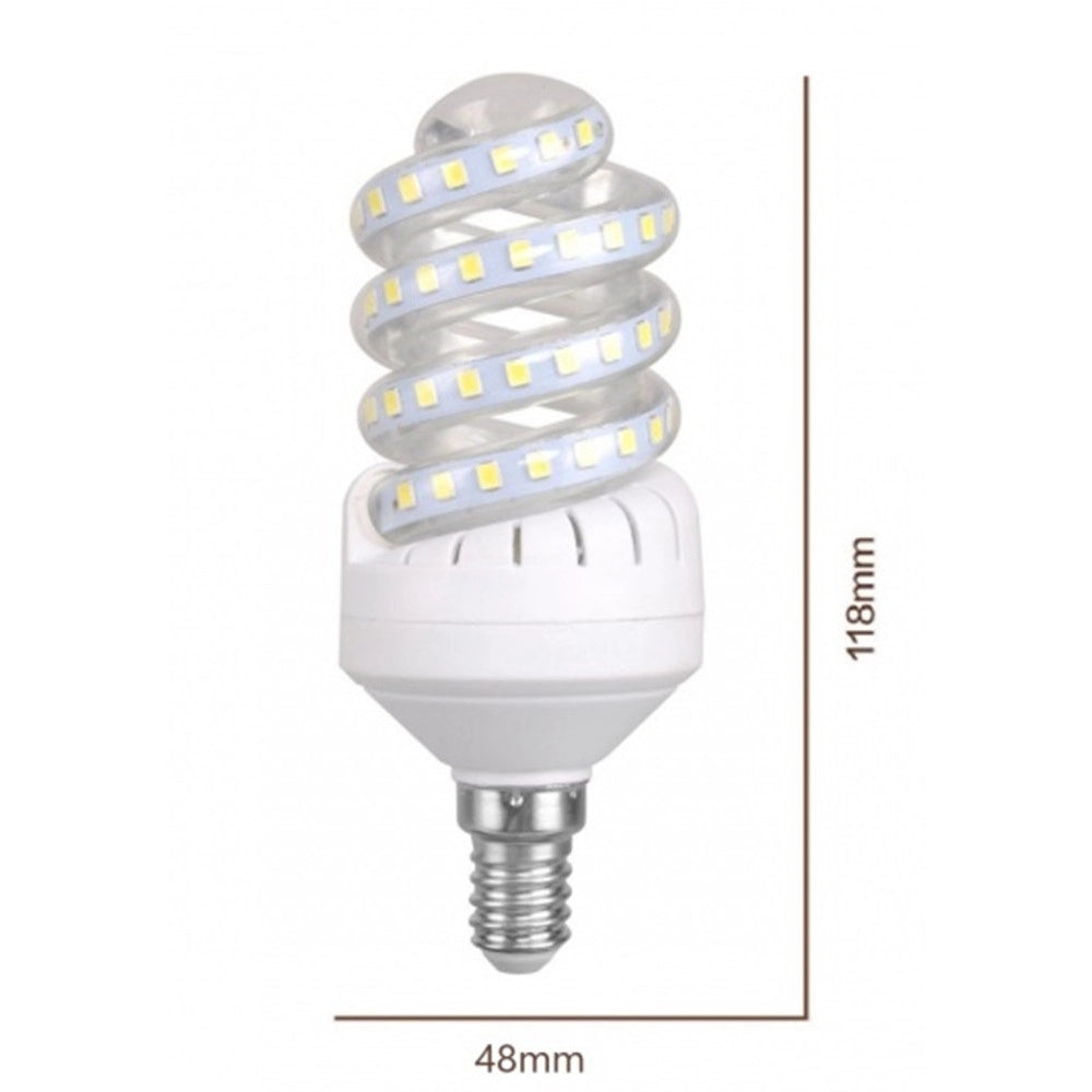 Trade Shop - Lampadina Led 13 Watt E14 1235lm Spirale Vortice Luce Naturale 4000k Calda 3000k -