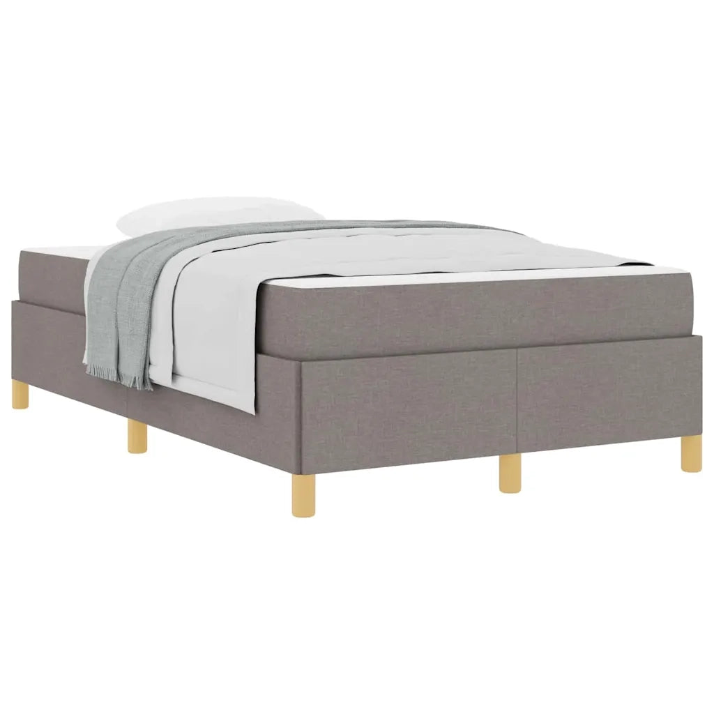 vidaXL Letto a molle con materasso Taupe e bianco 120 x 190 cm Tessuto