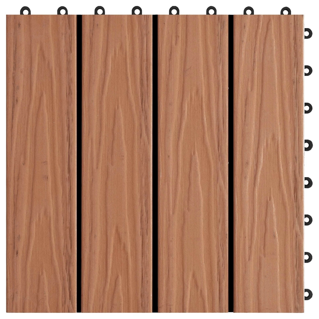 Piastrella per Decking 11 pz Marrone Chiaro 30 x 30 cm WPC CFW7708378