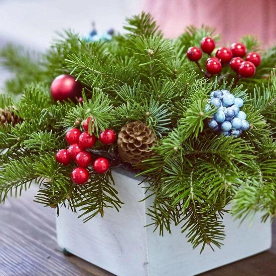 Decorazione di ciliegie rosse per Natale - Ornamento di baccelli di hulst artificiale per festival di festa - 200 pezzi