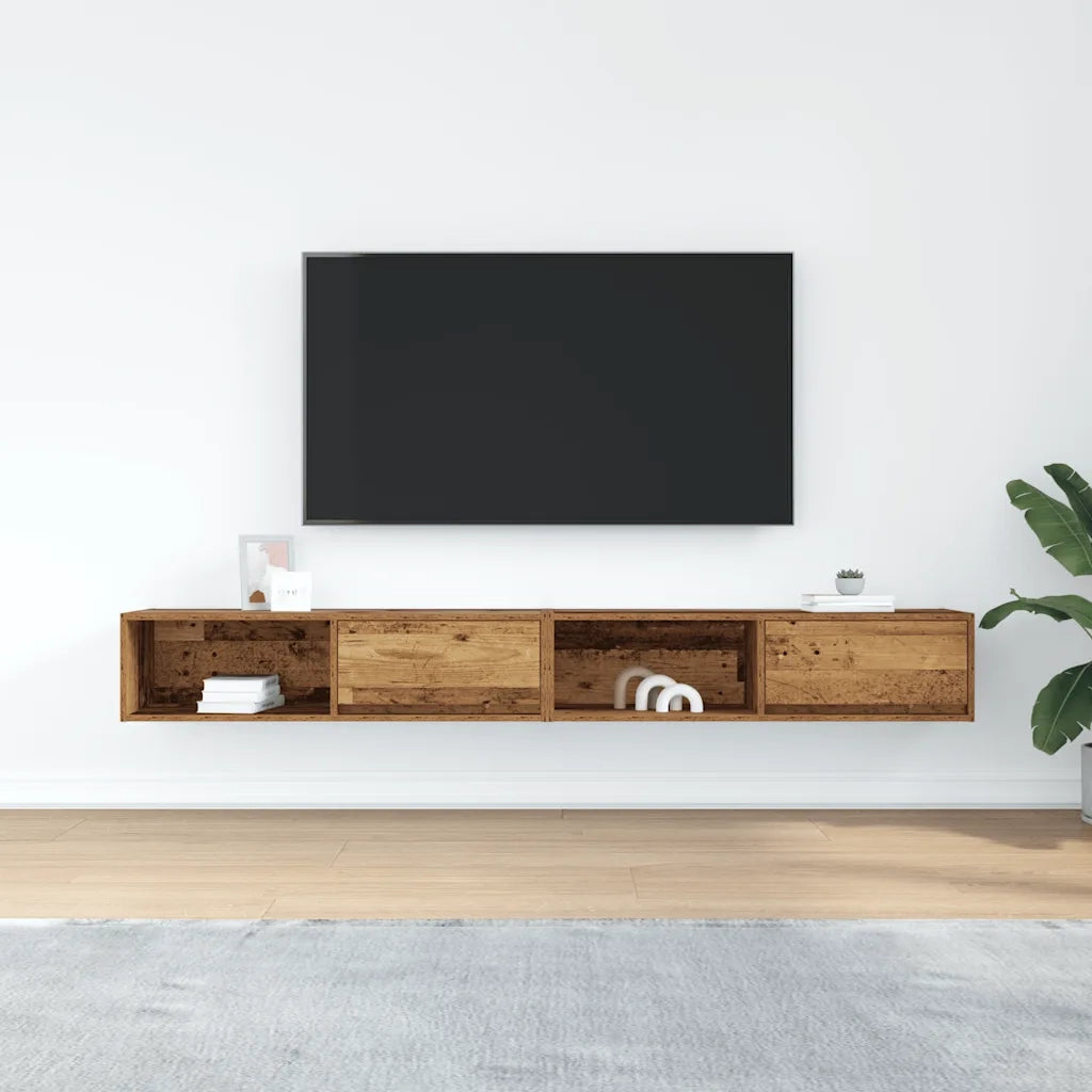 Mobili Porta TV 2 pz | Armadietto TV | Mobile Porta TV Legno Antico 100x31x25,5 cm in Truciolato