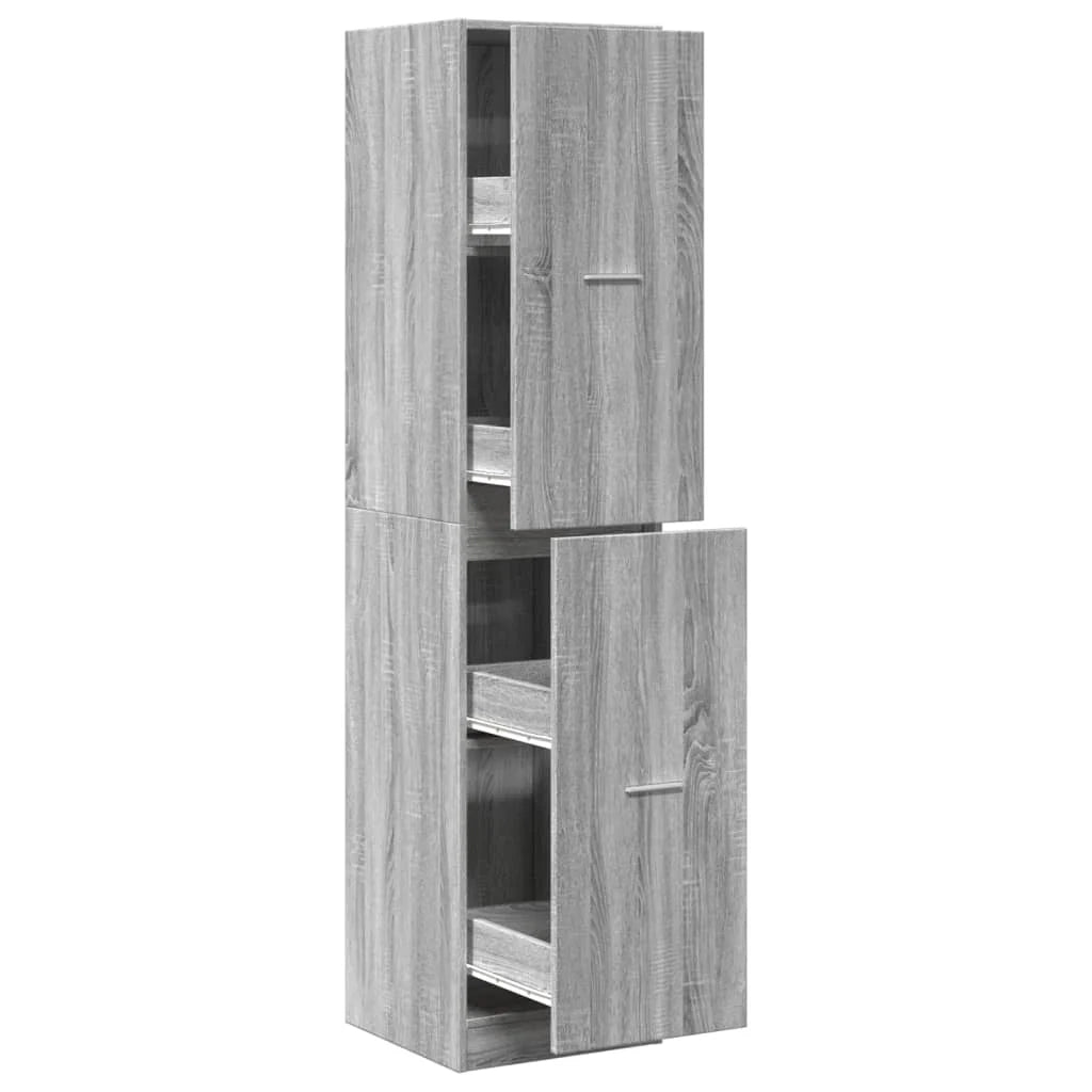 Mobiletto da farmacia classico 40 x 41 x 174 cm contenitore organizzato e pratico stile Sonoma grigio 02_0055672