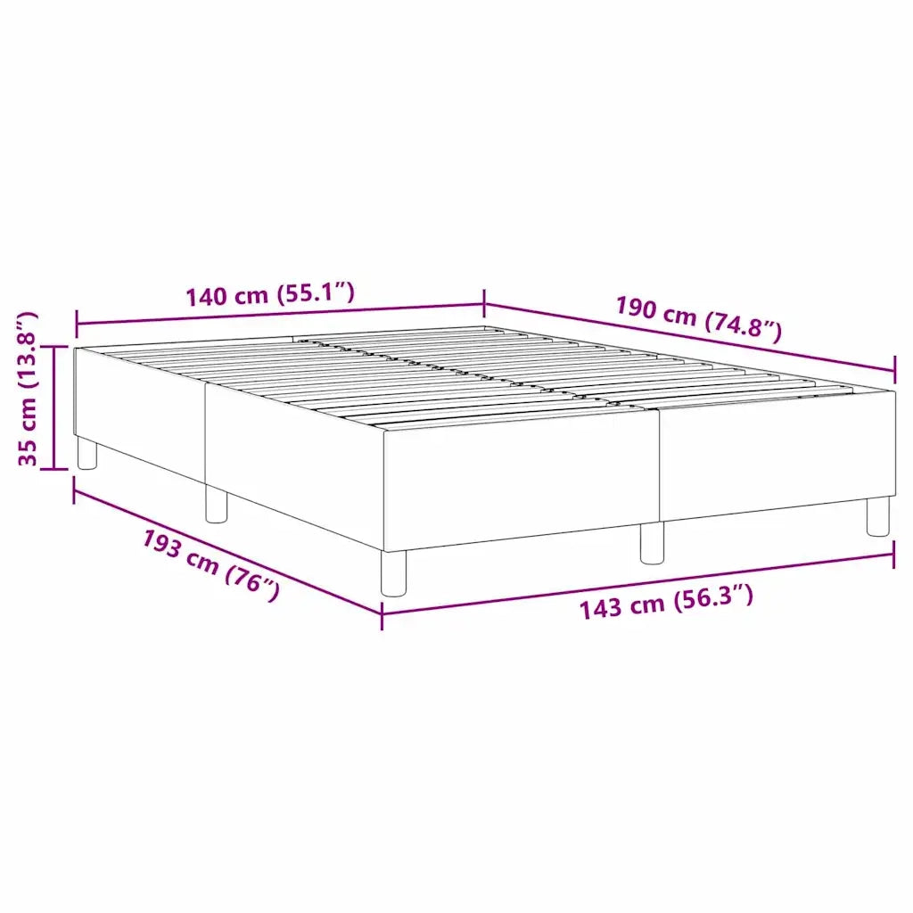 Struttura letto piattaforma Crema 140 x 190 cm Tessuto in Cords 3337409