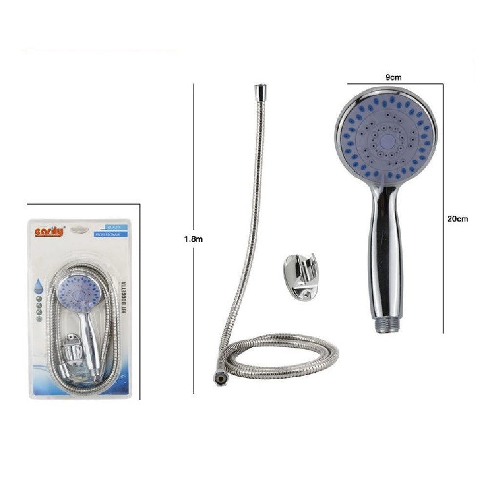 Trade Shop - Kit Doccetta Bagno Doccino Soffione Doccia Con Laccio 1,8 Mt Tondo Staffa 69057 -