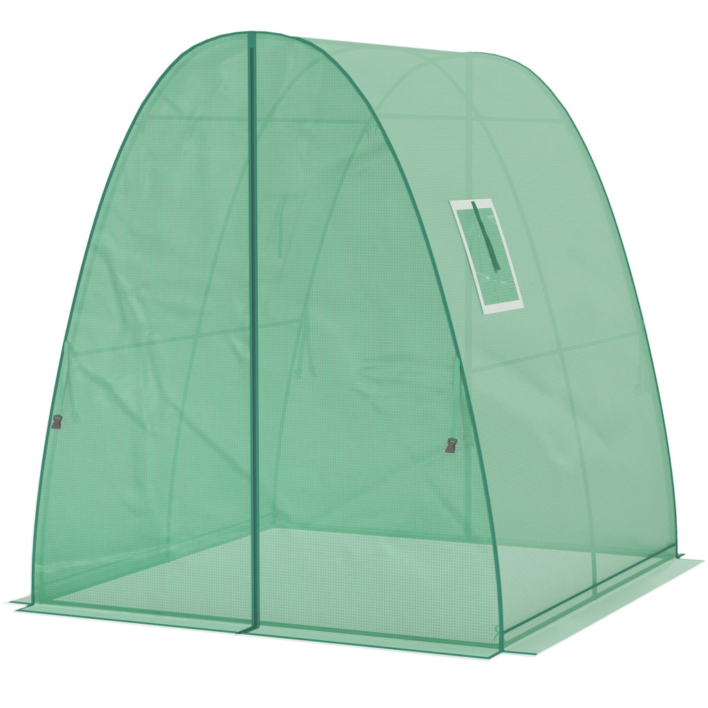 Serra a tunnel con porte avvolgibili e finestre a rete ¨C Xylo ¨C 1,8x1,8x2m verde