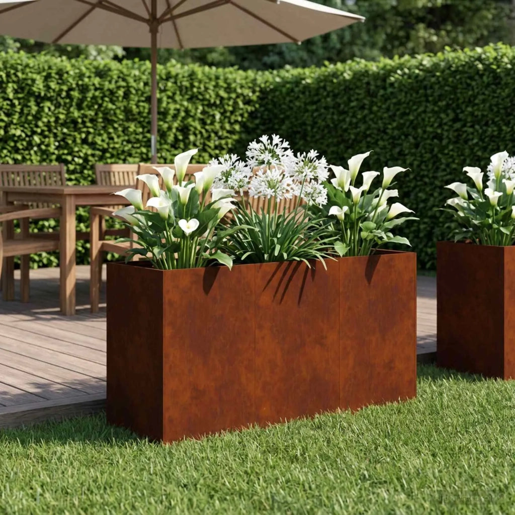 Vaso da giardino Ruggine 120 x 40 x 60 cm Acciaio Corten 8005896