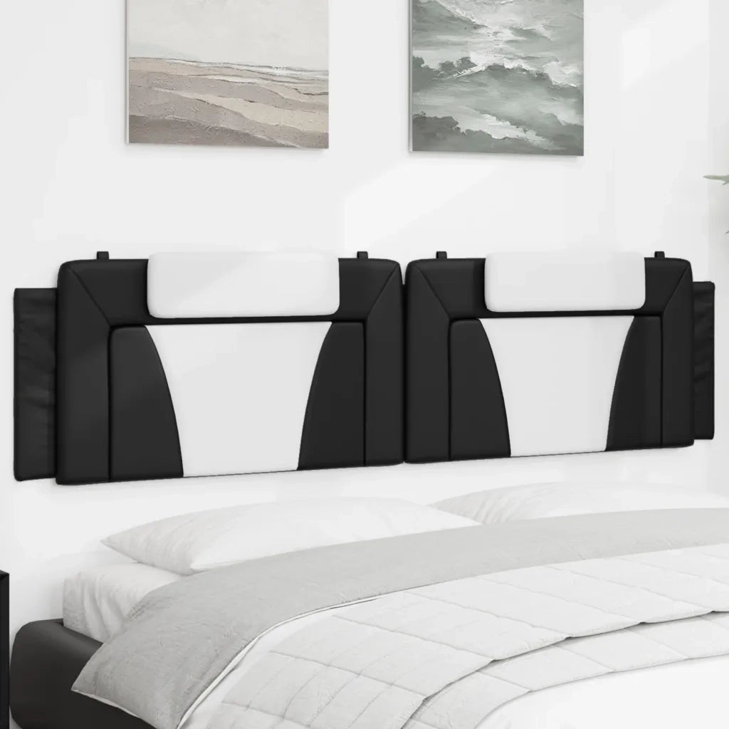 Cuscino Testiera Viana Nero e Bianco 193 cm in Similpelle 374826