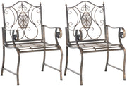 Set di 2 sedie da giardino Punjab con braccioli bronzo