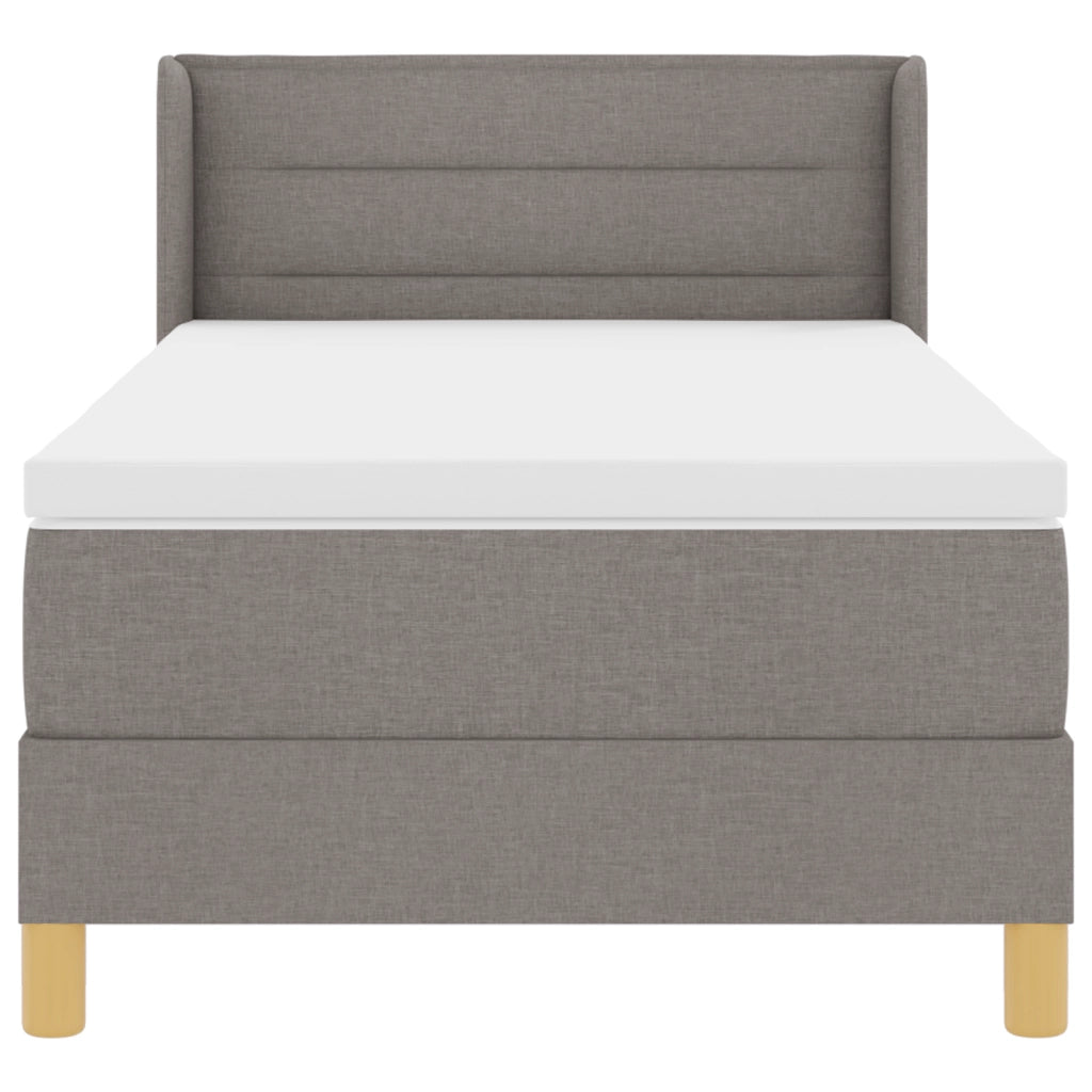 Letto con Rete a molle e Materasso Tortora 90x190 cm Tessuto